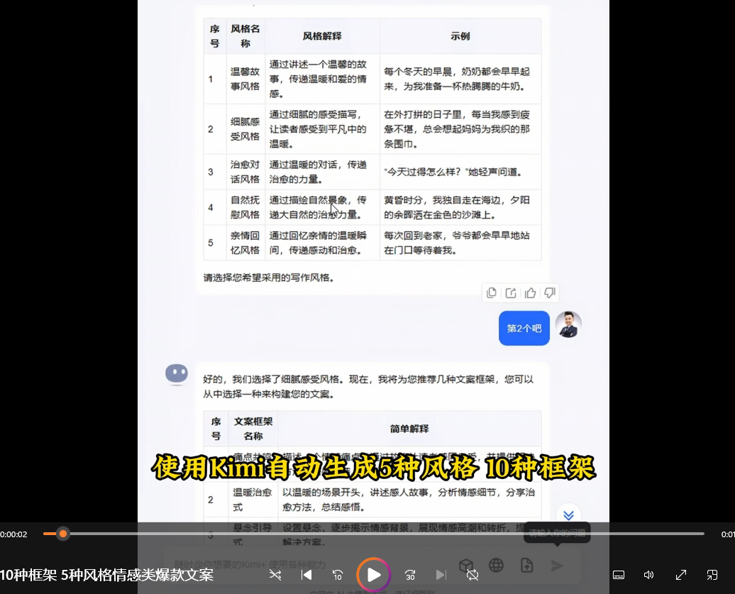 10种框架5种风格暖心治愈情感文案【指令+教程】