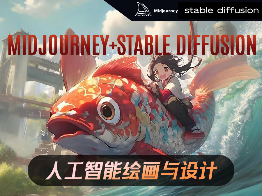 【精品推荐】Midjourney+Stable Diffusion人工智能绘画与设计(共计36.48GB)