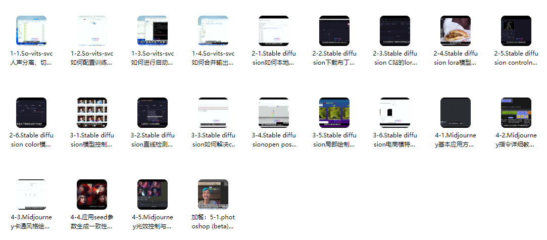 【精品推荐】AI工具全能课(声音克隆+Midjourney+Stable Diffusion)【22课】(共计2.30GB)