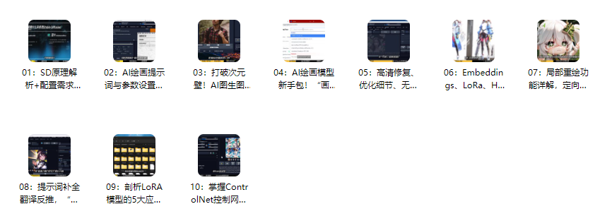 Stable Diffusion速成教程(10个课程,2.5GB)